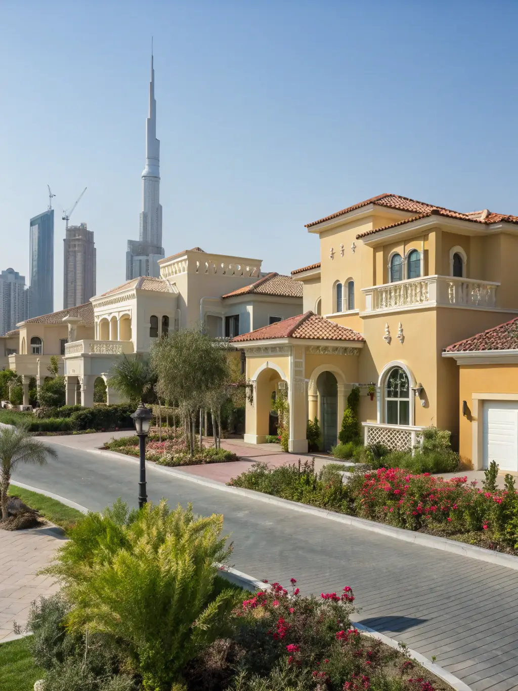 A stylish townhouse in Jumeirah Village Circle (JVC), showcasing its contemporary design, community amenities, and convenient location, appealing to young professionals and families.